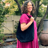 Black suede hobo bag in Australia