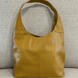 Mustard everyday Italian leather shoulder bag