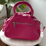 Leather crossbody bag hot pink