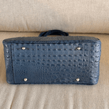 Navy blue leather tote bag base