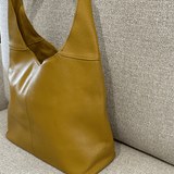 Side of mustard everyday Italian leather shoulder bag