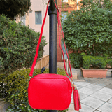 Sidekick leather crossbody bag red