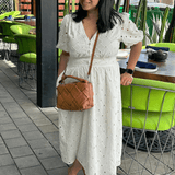 Tan woven Italian leather bag