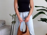 Tan leather shoulder bag video