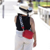 Silvia leather crossbody bag with wide strap