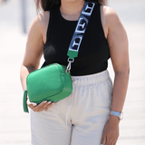 Silvia leather crossbody bag with wide strap