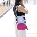 Silvia leather crossbody bag with wide strap
