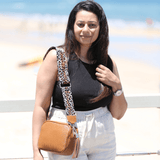Silvia leather crossbody bag with wide strap
