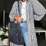 Leather laptop backpack