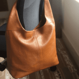 Tan leather shoulder bag soft