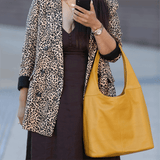 Mustard leather shoulder bag