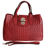 Burgundy leather tote bag