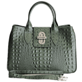 Dark Green leather tote bag