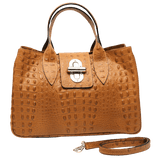 Tan leather tote bag