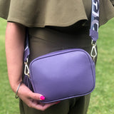 Silvia leather crossbody bag with wide strap