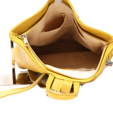 Mustard Leather Backpack inside