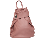 Pink leather backpack