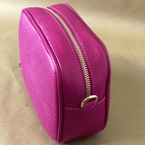 Silvia leather crossbody bag with wide strap