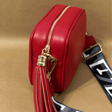 Silvia leather crossbody bag with wide strap
