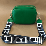 Silvia leather crossbody bag with wide strap