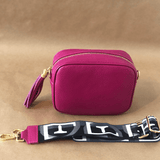 Silvia leather crossbody bag with wide strap