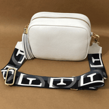 Silvia leather crossbody bag with wide strap