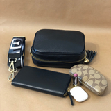 Silvia leather crossbody bag with wide strap