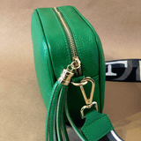 Silvia leather crossbody bag with wide strap