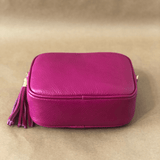 Silvia leather crossbody bag with wide strap