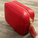 Silvia leather crossbody bag with wide strap
