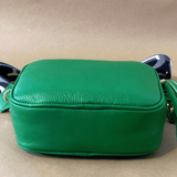 Silvia leather crossbody bag with wide strap