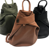 tan leather backpack womens