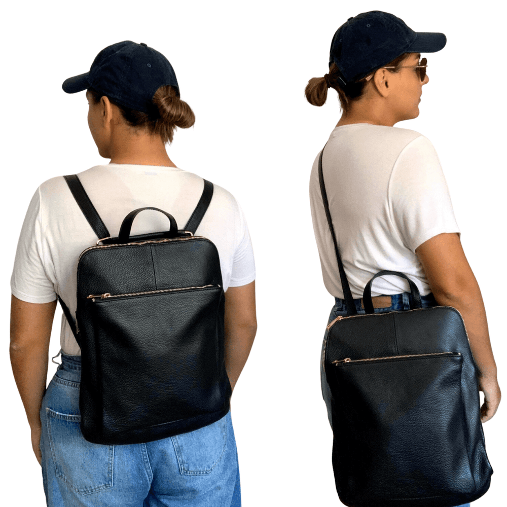 Zamina Convertible Backpack in South Australia Premium Italian Leather Craftsmanship Mimi Coco