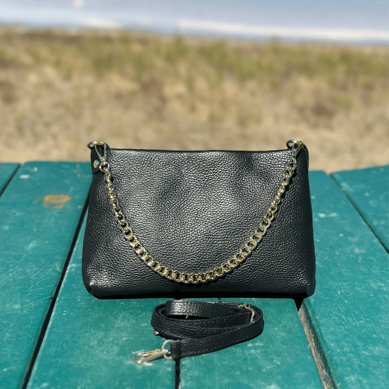 Black leather crossbody bag australia hotsell