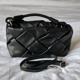 Black woven leather bag Australia