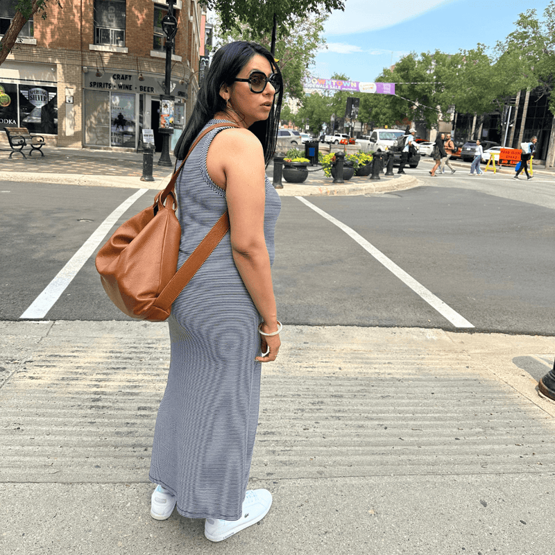 Women's convertible leather backpack sales