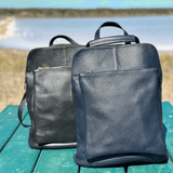 Convertible leather backpacks