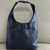 Navy Blue everyday Italian leather shoulder bag 