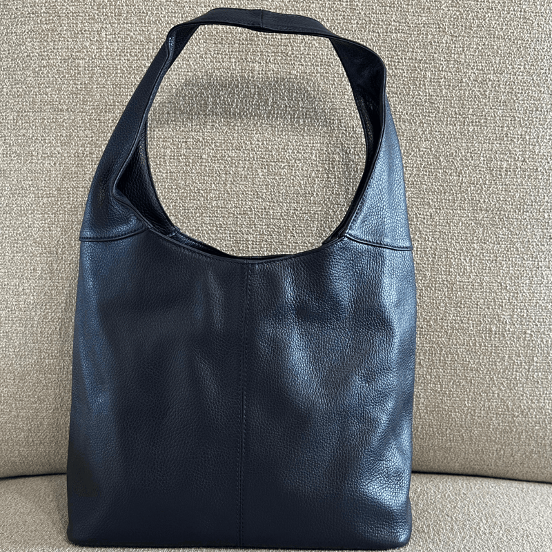 Navy Blue everyday Italian leather shoulder bag 
