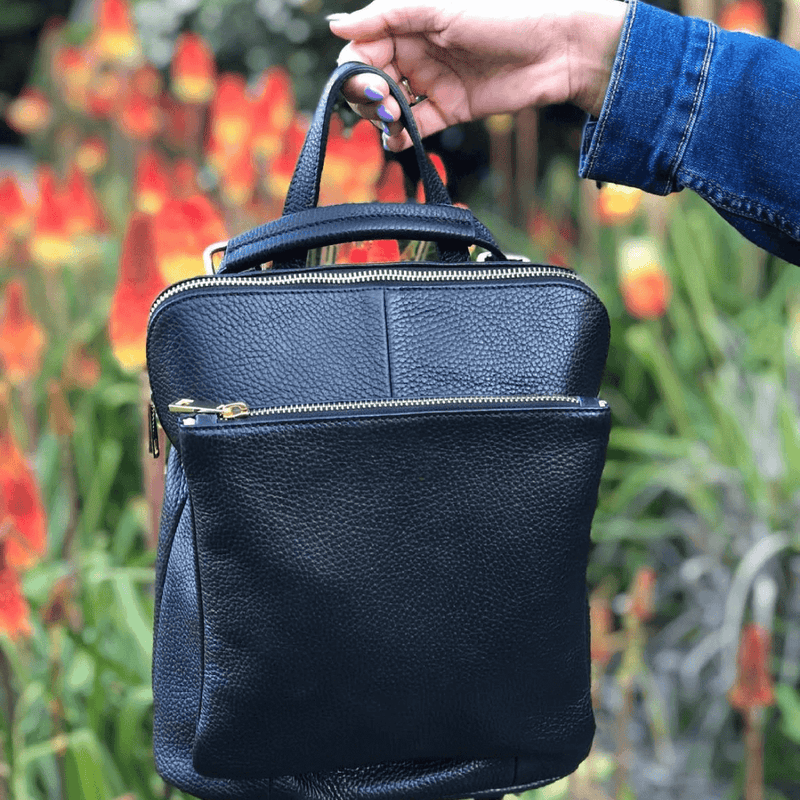 Zamina Mini Convertible Leather Backpack