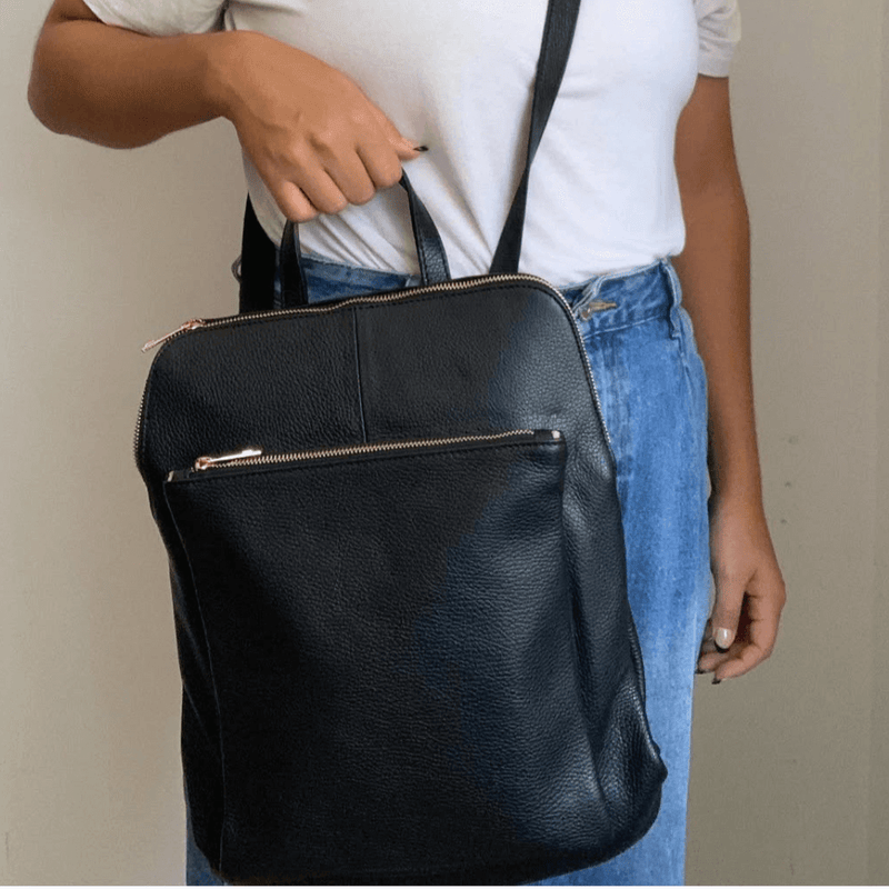Zamina Convertible Leather Backpack