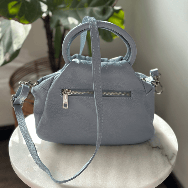 Leather crossbody bag blue