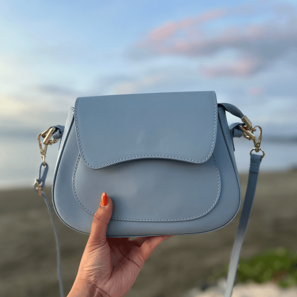 Sophie Wide Strap Leather Crossbody Bag Premium Italian Leather Mimi Coco