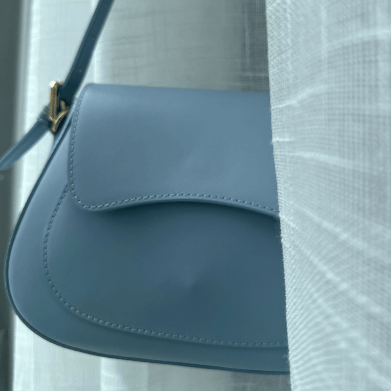 Light blue small leather crossbody bag