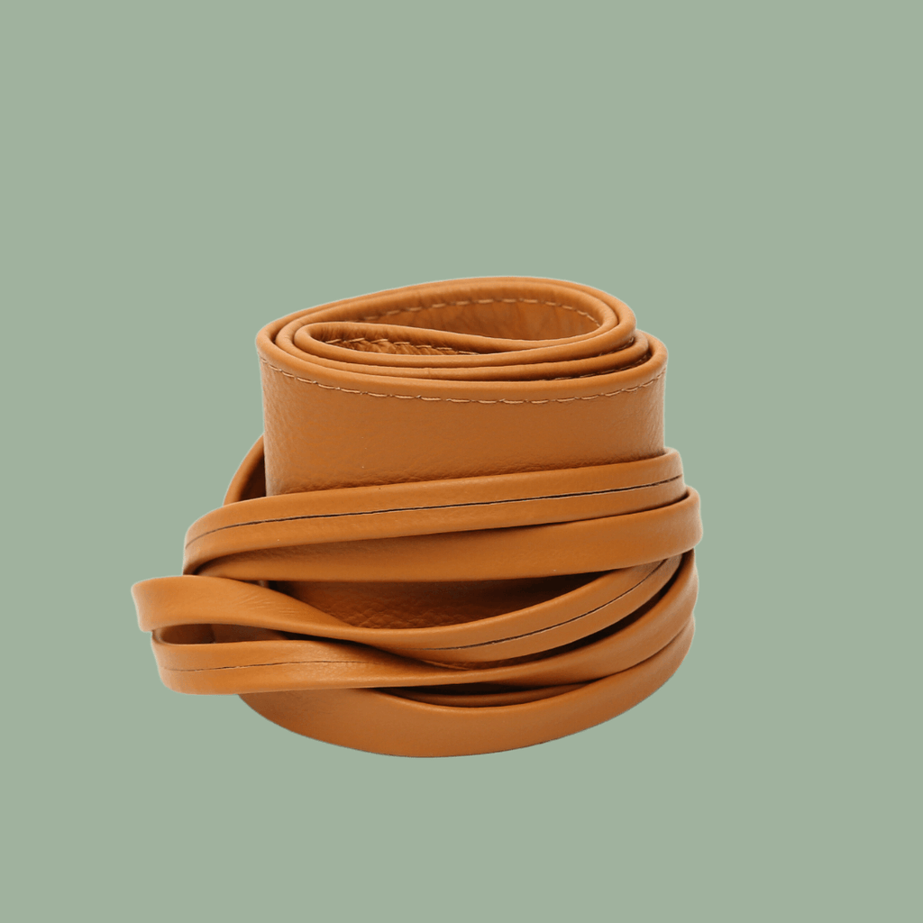 Luxe Tan Leather Wrap Belt - Ella Sol