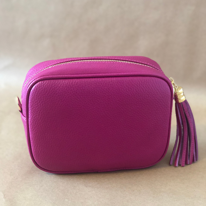 Silvia leather crossbody bag with wide strap