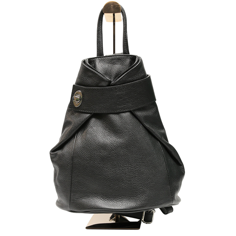 Black Leather Backpack Womens