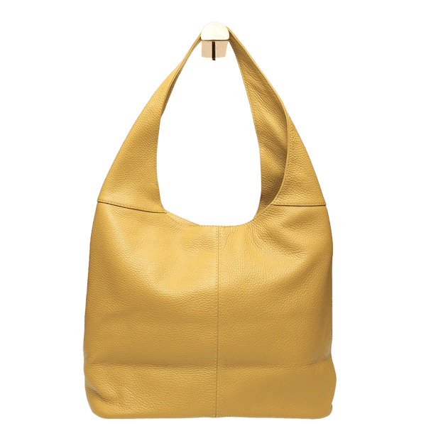 Mustard leather shoulder bag soft