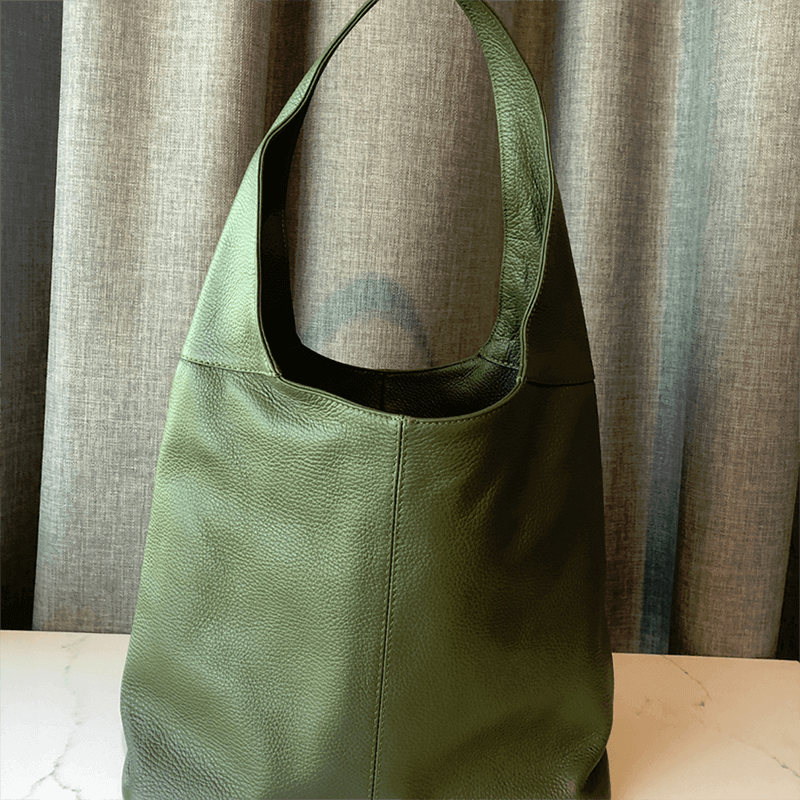 Olive Green leather shoulder bag