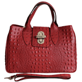 Burgundy leather tote bag